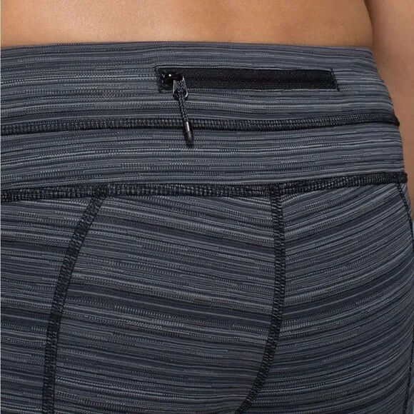 Lululemon Run: Inspire Crop II (Mesh) in Cyber Stripe Deep Coal Black - Picture 7 of 11